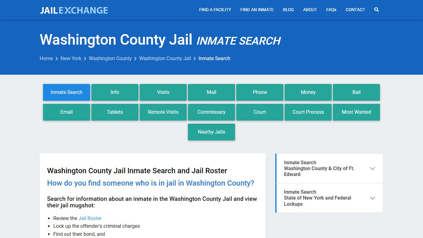 Inmate Search: Roster & Mugshots - Washington County Jail, NY